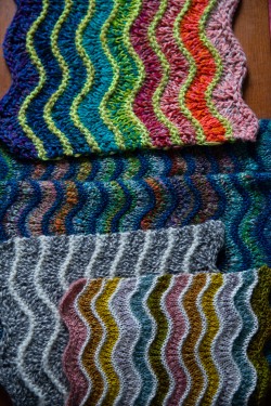 several striped blanket swatches